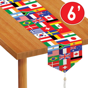 Printed International Flag Table Runner