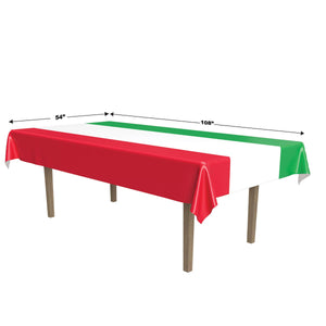 Bulk International Tablecover red, white, green (Case of 12) by Beistle