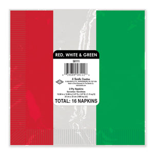 Red, White & Green Luncheon Napkins 