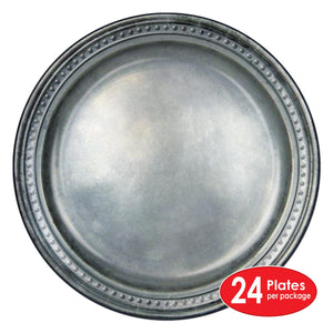 Bulk Pewter Paper Plates (Case of 96) by Beistle