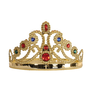 Beistle Plastic Jeweled Queen's Tiara - Gold
