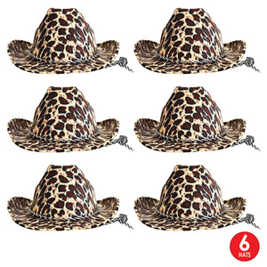 Bulk Leopard Print Cowboy Hat (6 Per Case) by Beistle