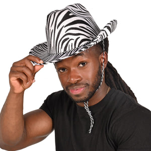 Bulk Zebra Print Cowboy Hat (6 Per Case) by Beistle