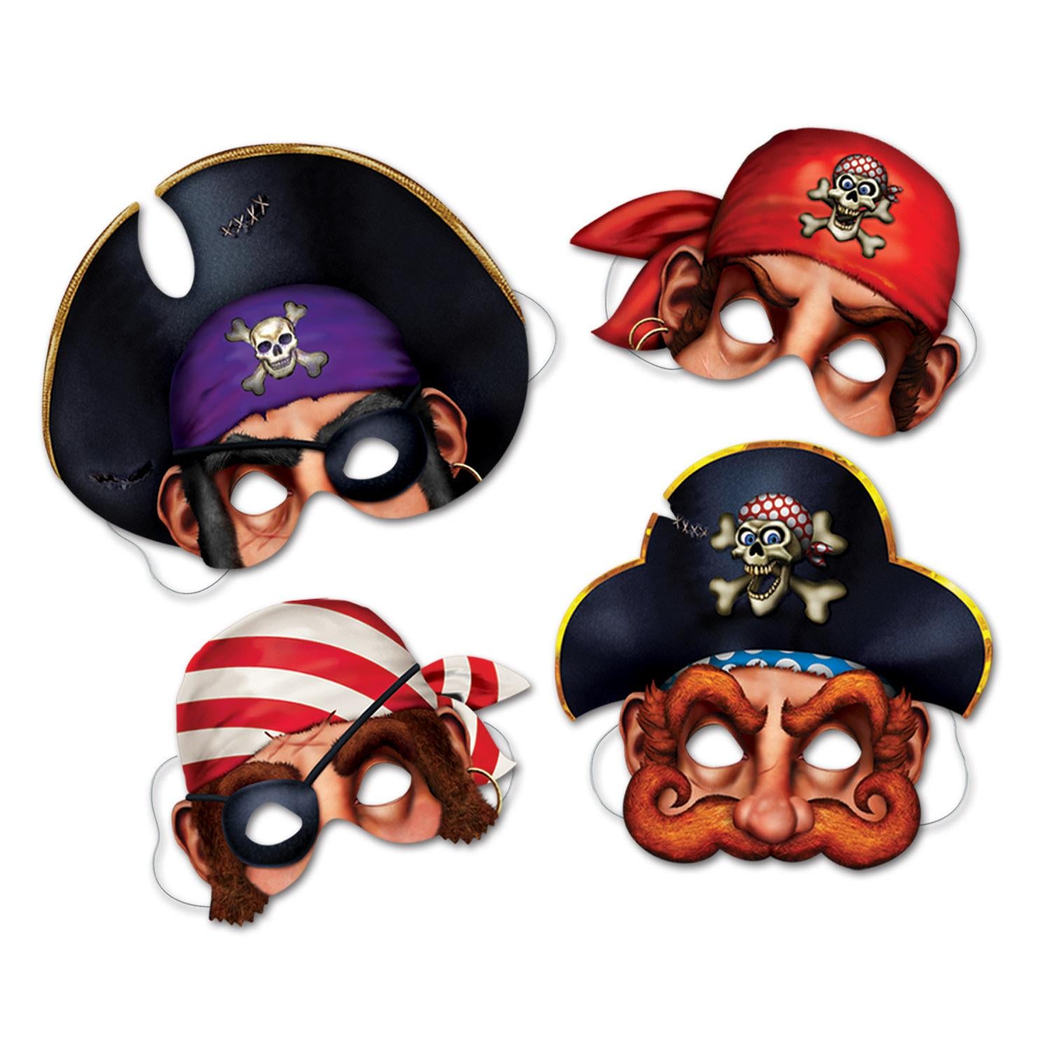 Beistle Pirate Party Masks (4/Pkg)
