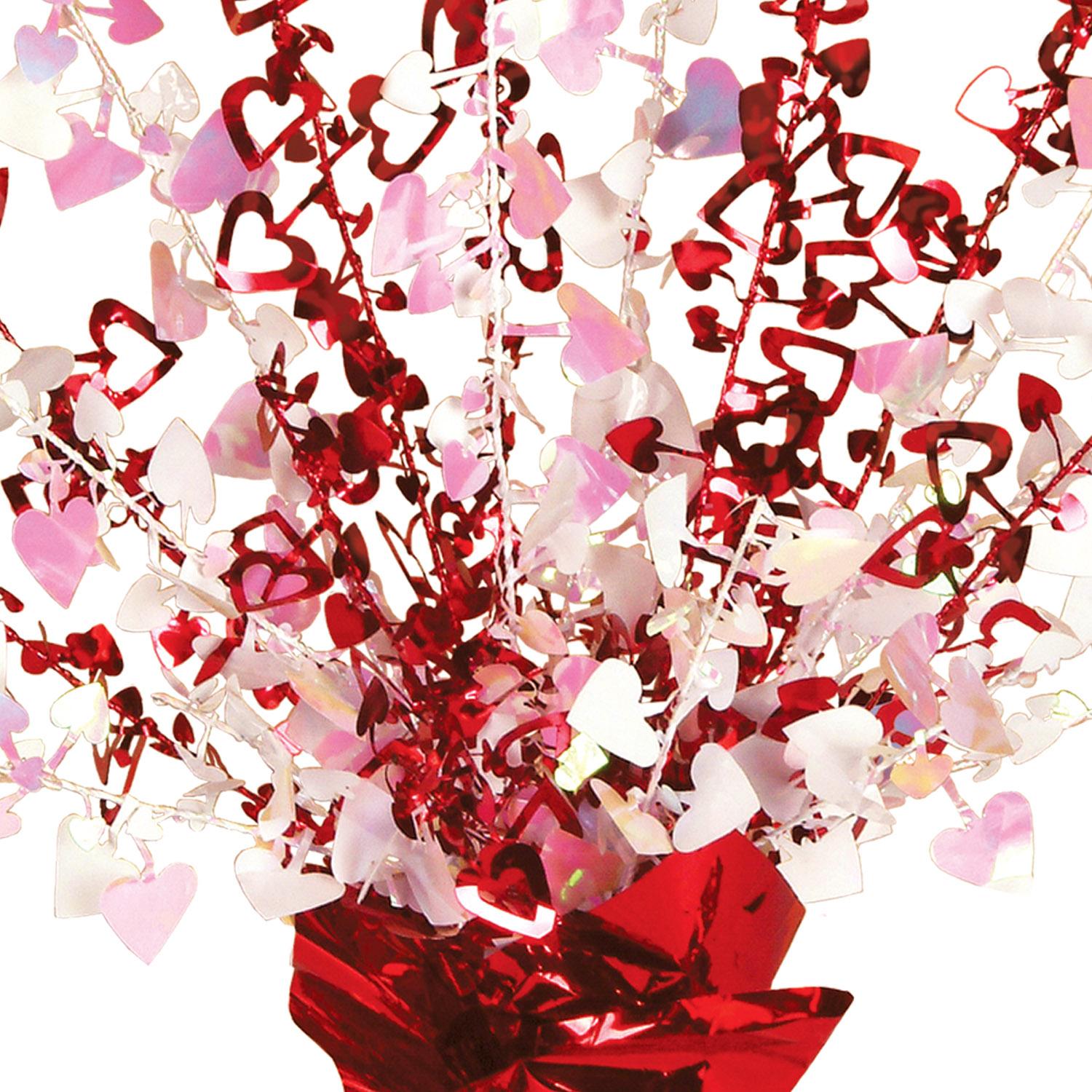 Valentine's Day Heart Gleam 'N Burst Centerpiece - red & opalescent