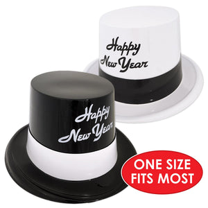 Black & White Legacy New Years Party Topper Hats