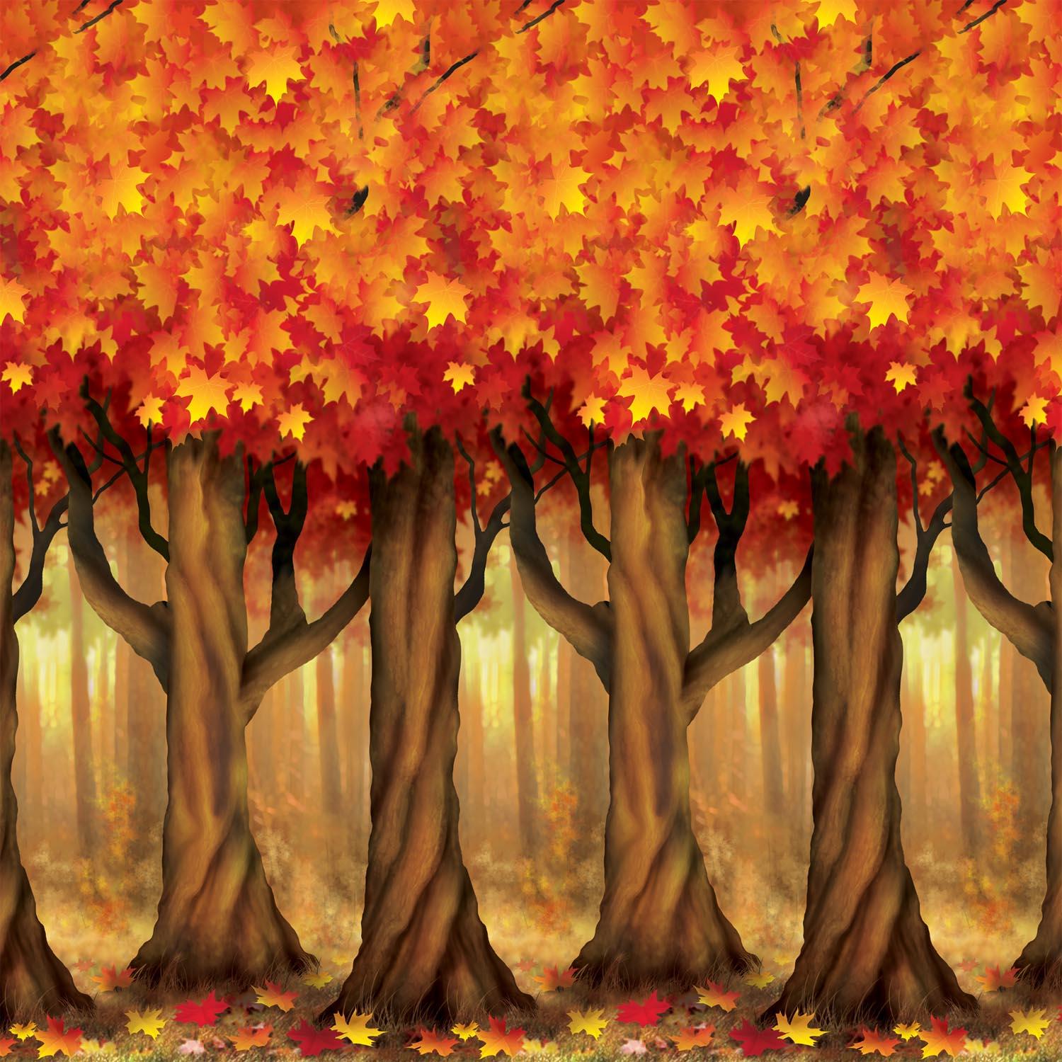 Beistle Thanksgiving Fall Trees Backdrop
