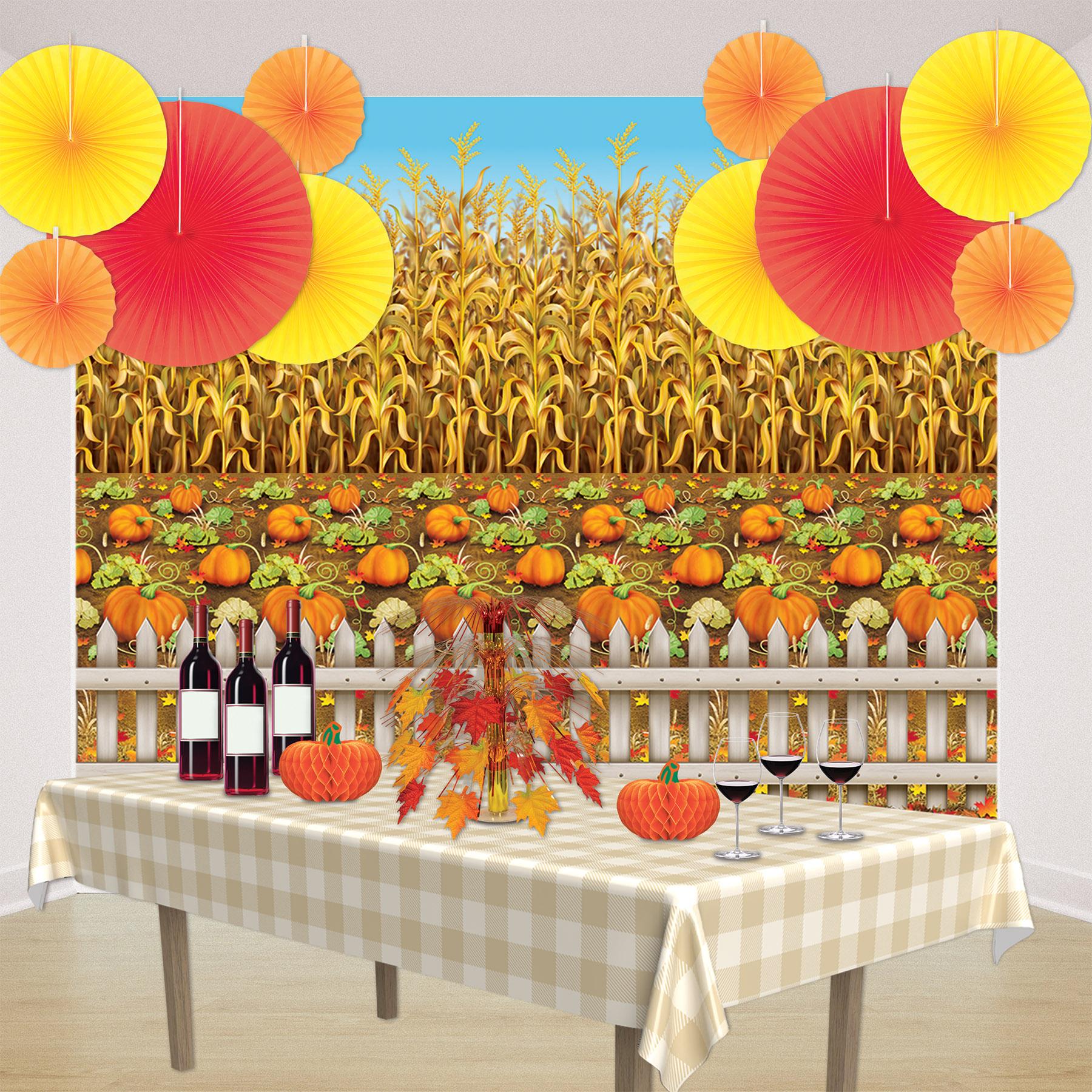 Beistle Thanksgiving Pumpkin Patch Backdrop