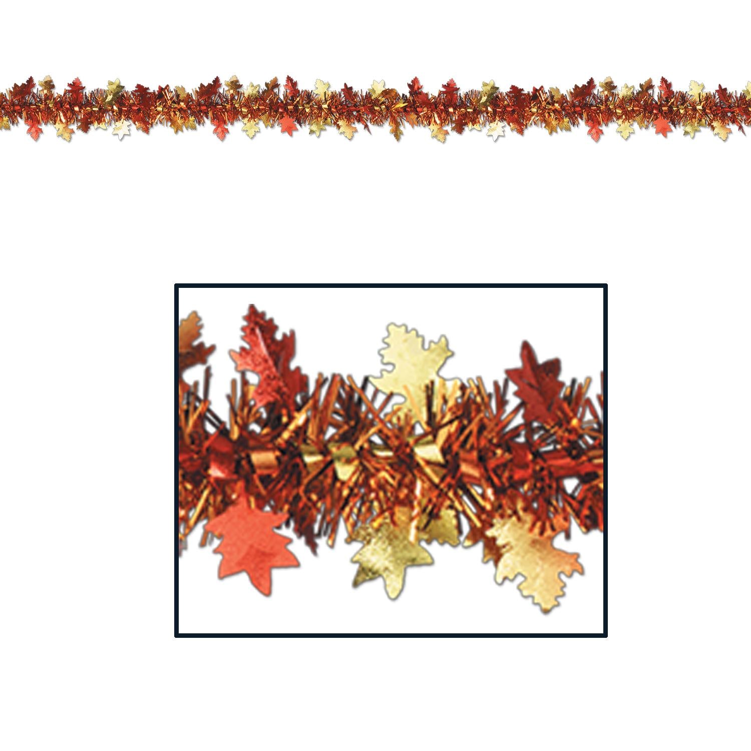 Beistle Thanksgiving Metallic Autumn Leaf Garland