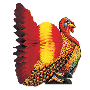 12 Inch-Beistle Thanksgiving Tissue Turkey Centerpiece