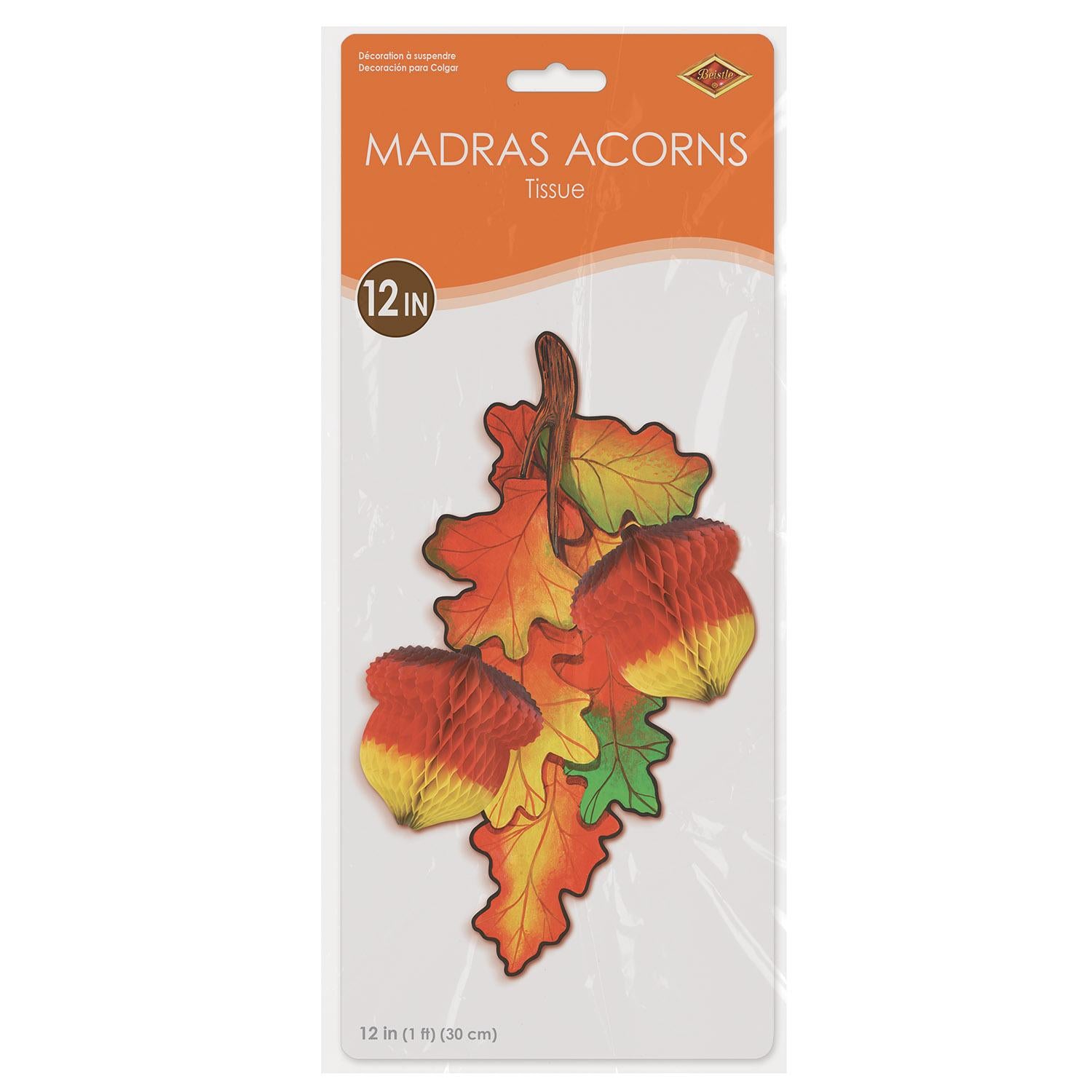 Beistle Thanksgiving Tissue Madras Acorns