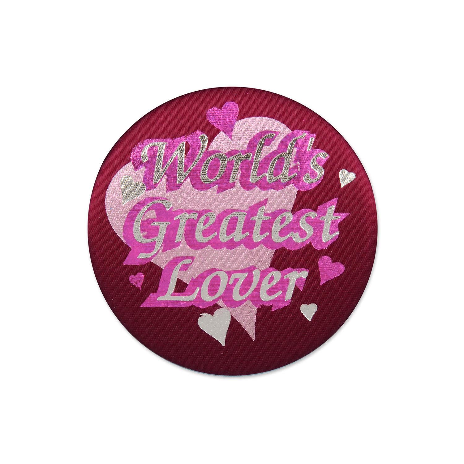 Beistle Valentine's Day World's Greatest Lover Satin Button