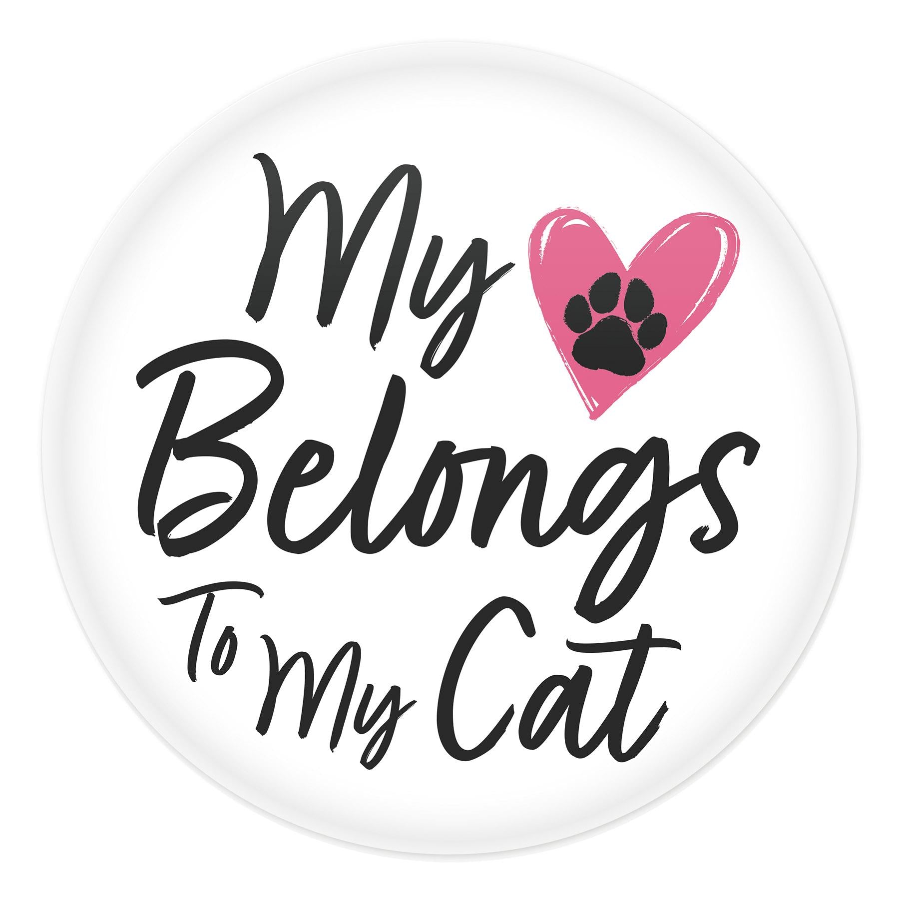 Beistle Valentine's Day My Heart Belongs To My Cat Button