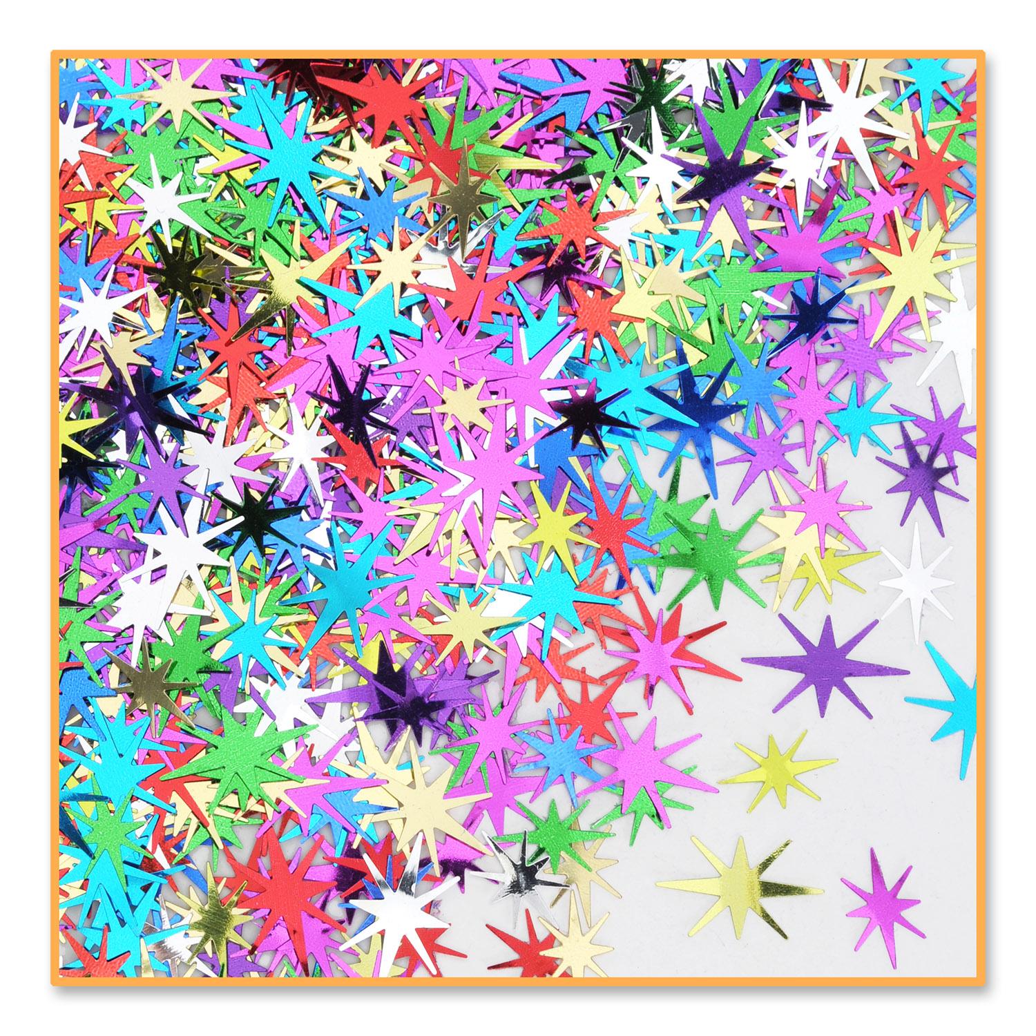 New Year's Eve Multi-Color Starbursts Confetti (0.5 Oz/Pkg)