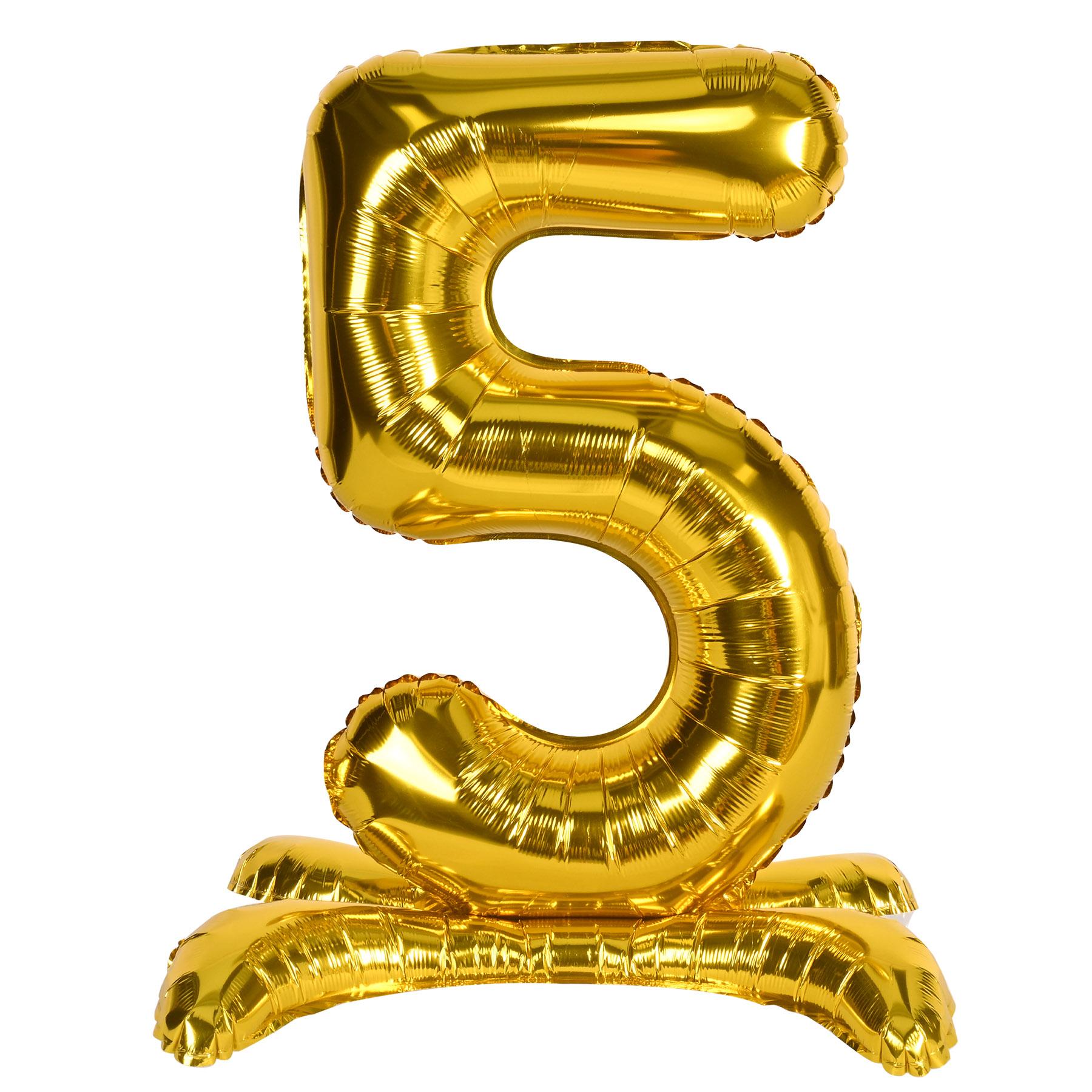 Gold self standing 26 inch number balloon used as a milestone birthday decoration