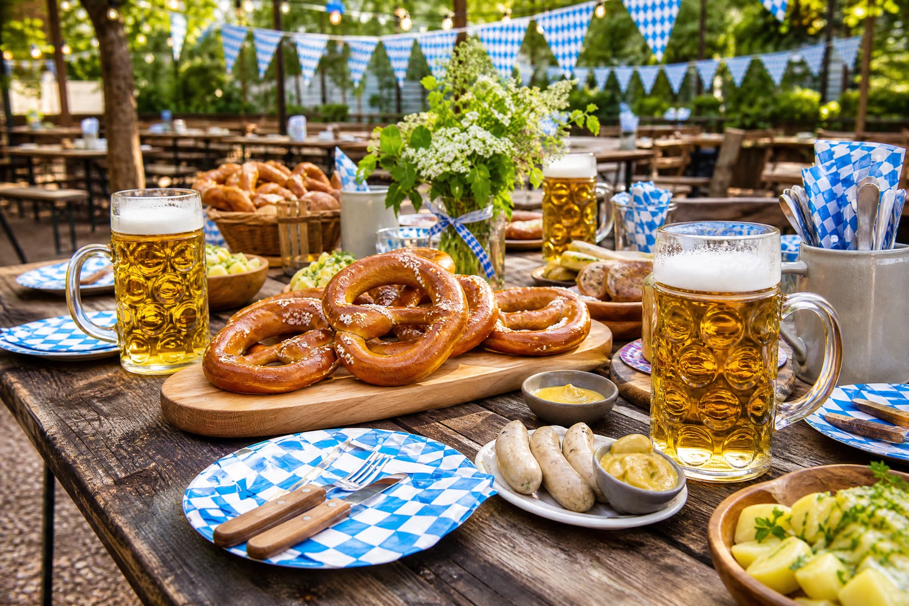 DIY Oktoberfest Decorations and Beer Garden Ideas for Backyard Parties