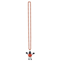 Beads Necklace w/Bobble J-O-L Man Medallion (1 per package)