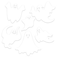 Plastic Die-Cut Ghost Decorations (6 per package)