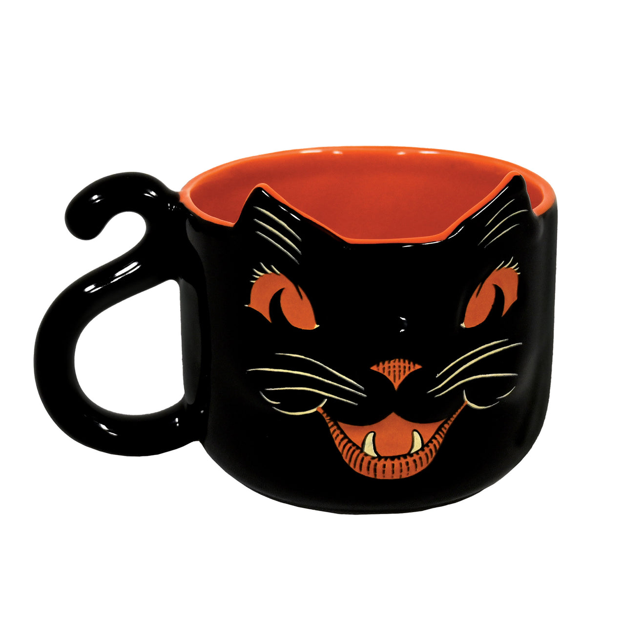 Vintage Halloween Ceramic Black Cat Mug, 12 Ozs, Novelty Items, Halloween-Vintage, Halloween