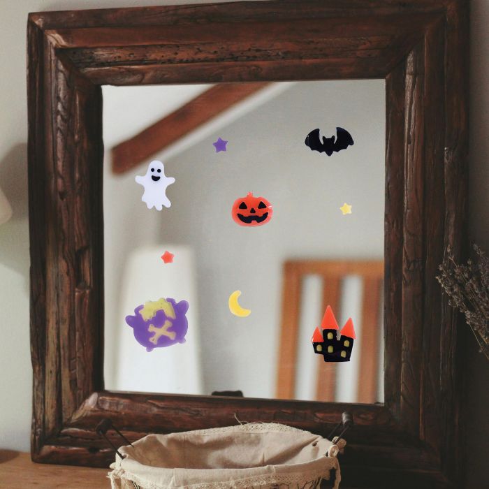 Spooky Halloween Gel Clings - 9 Count Sheet for Window Decor