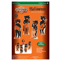 Vintage Halloween Scat Cat Band Stand-Ups (4-Pack)
