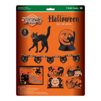 Vintage Halloween Decorama Kit - Spooky Retro Decor (8 Pcs)