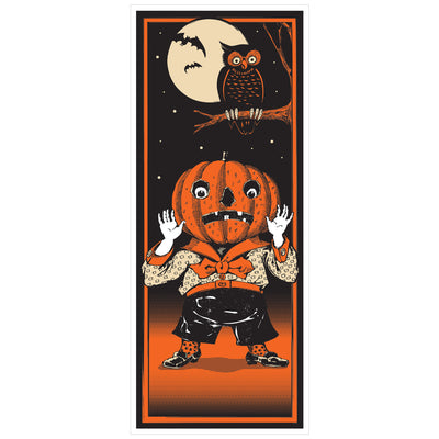 Vintage Halloween Door Cover, 6' x 30", Hanging Decorations, Halloween-Vintage, Halloween