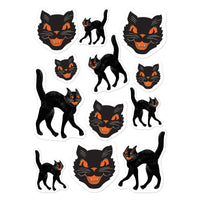 Vintage Halloween Black Cat Stickers (4 Sheets per package)
