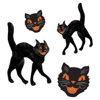 Vintage Halloween Black Cat Stickers