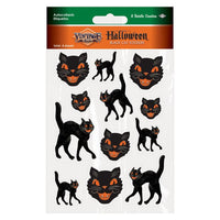 Vintage Halloween Black Cat Stickers