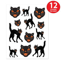 Vintage Halloween Black Cat Stickers