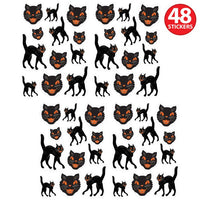 Vintage Halloween Black Cat Stickers