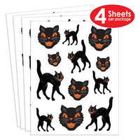 Vintage Halloween Black Cat Stickers