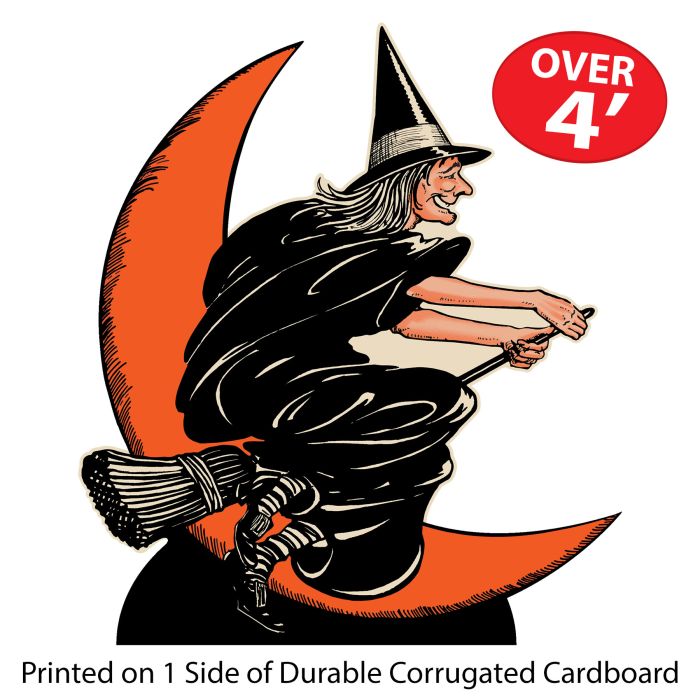Vintage Halloween Witch & Moon Stand-Up Decoration