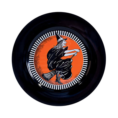 Vintage Halloween Witch Platter, 12.875", Plastic Decorations, Halloween-Vintage, Halloween
