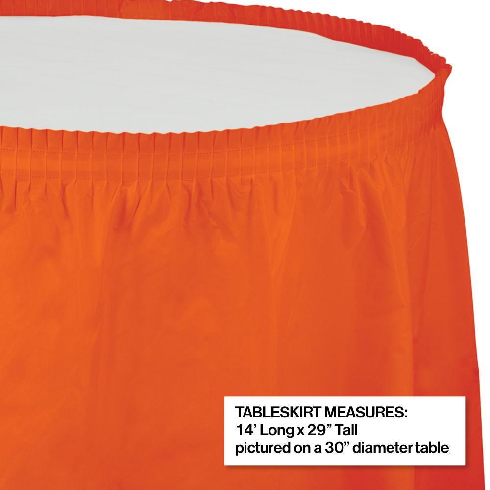 6ct Bulk Sunkissed Orange Plastic Tableskirt