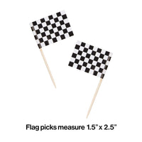 600ct Bulk Black & White Check Flag Picks