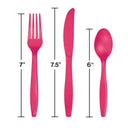 288ct Bulk Hot Magenta Assorted Plastic Cutlery