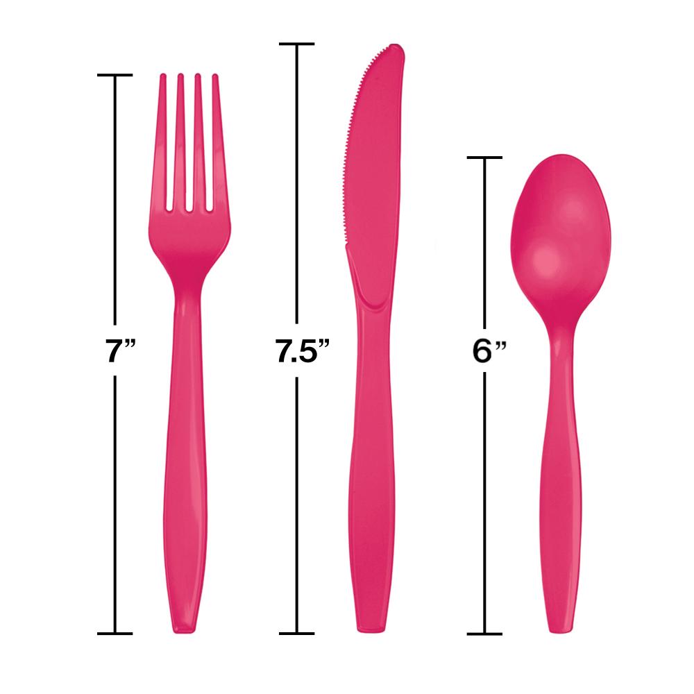 288ct Bulk Hot Magenta Assorted Plastic Cutlery