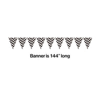 12ct Bulk Black and White Check Banners