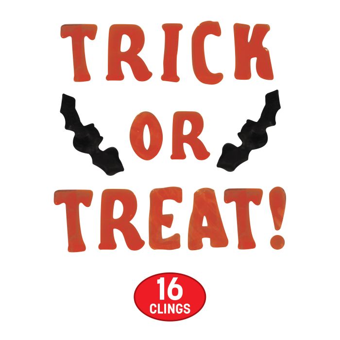 Halloween Trick or Treat Gel Clings (15 Ct Sheet)