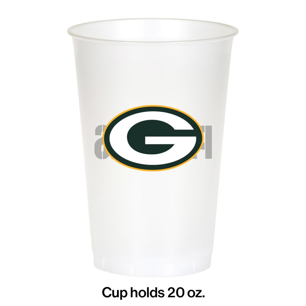 96/Case Bulk Green Bay Packers 20 oz Plastic Cups