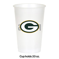 96/Case Bulk Green Bay Packers 20 oz Plastic Cups