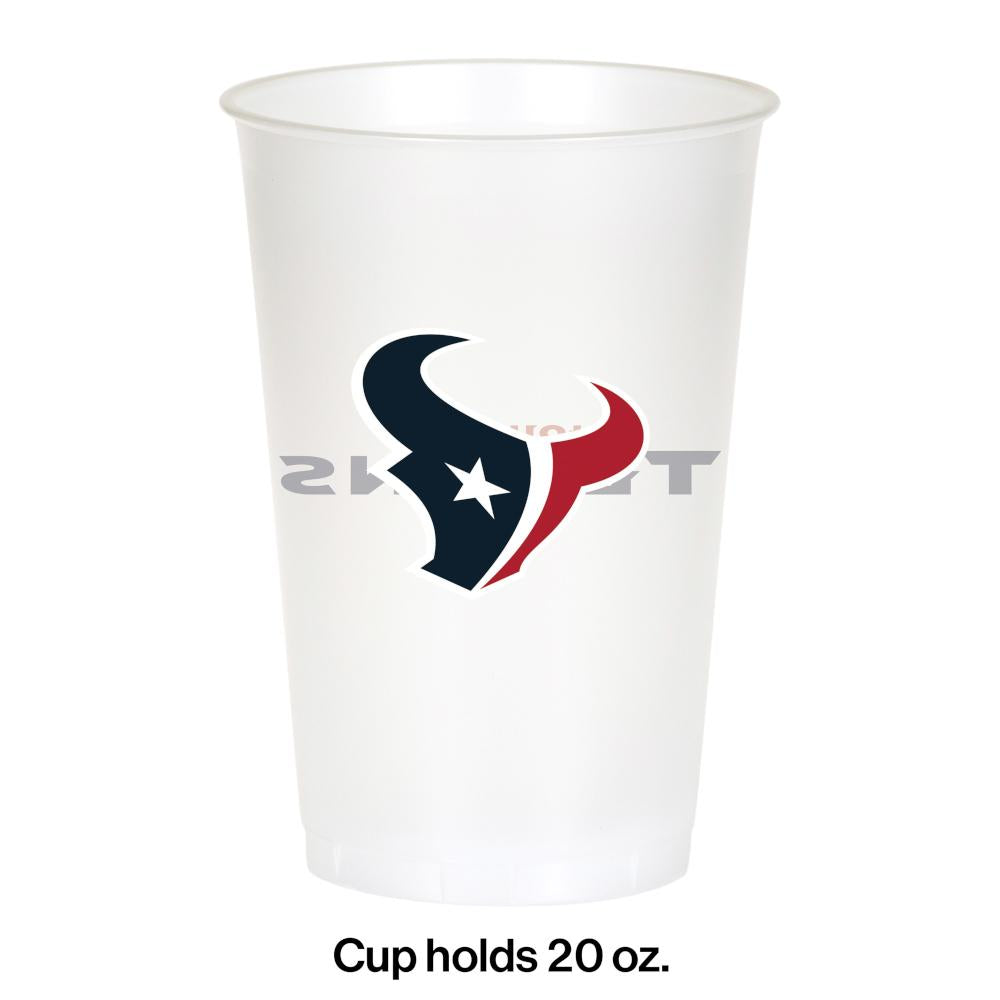96/Case Bulk Houston Texans 20 oz Plastic Cups