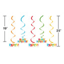 30ct Bulk Happy Birthday Swirl Decorations