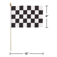 12ct Bulk Black and White Check Cloth Racing Flag