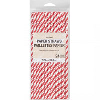 144ct Bulk Classic Red and White Striped Flex Paper Straws