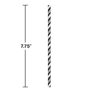 144ct Bulk Black and White Striped Flex Paper Straws
