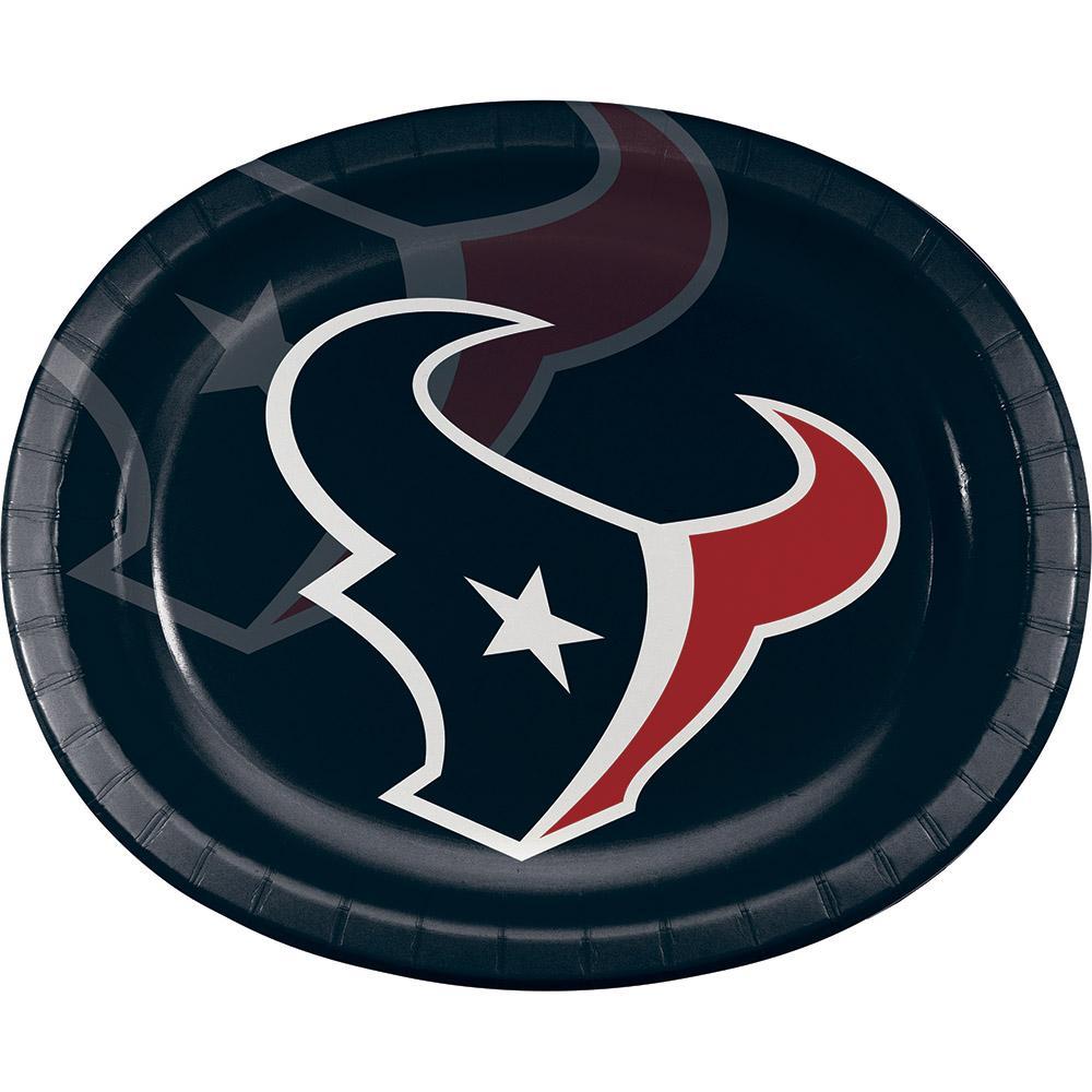 96 pc Bulk Houston Texans Oval Platter 10" X 12" - Sports Party Supplies by Creative Converting