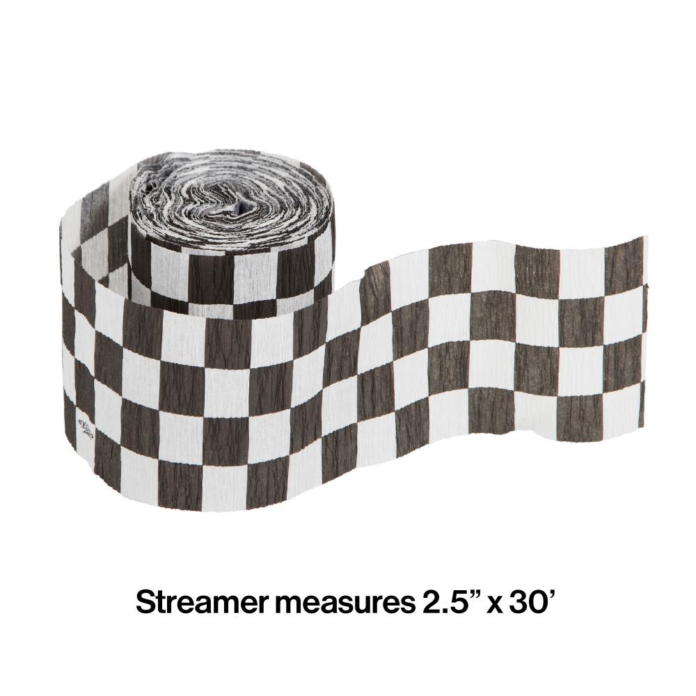 12ct Bulk Black and White Check Streamer